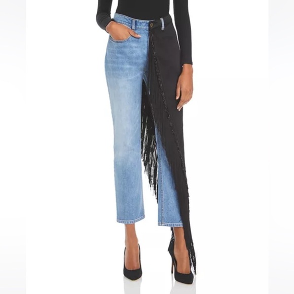Hellessy Cy Fringe Skirt Jeans - Size 2 - Picture 1 of 9